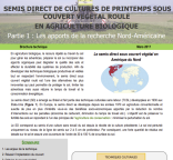 Couverture de la plaquette "Semis direct de cultures de printemps sous couvert végétal roulé en AB  : les apports de la recherche Nord américaine"