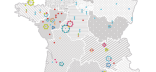 Carte des sites expérimentaux en bio des partenaires de Synergies Bio & Non Bio