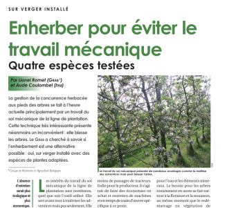 Enherber pour éviter le travail mécanique : 4 espèces testées