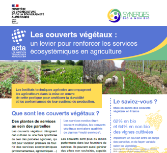 Visuel de la première page de la plaquette SBNB sur les couverts végétaux